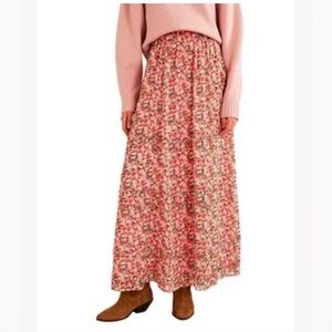 NWT Boden Ruffle Crinkle Floral Maxi Skirt. Size 8